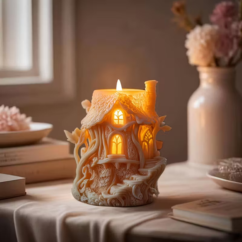 Ev Figürlü Kokulu Mum | El Yapımı Dekoratif Mum – Masal Evi Tasarım